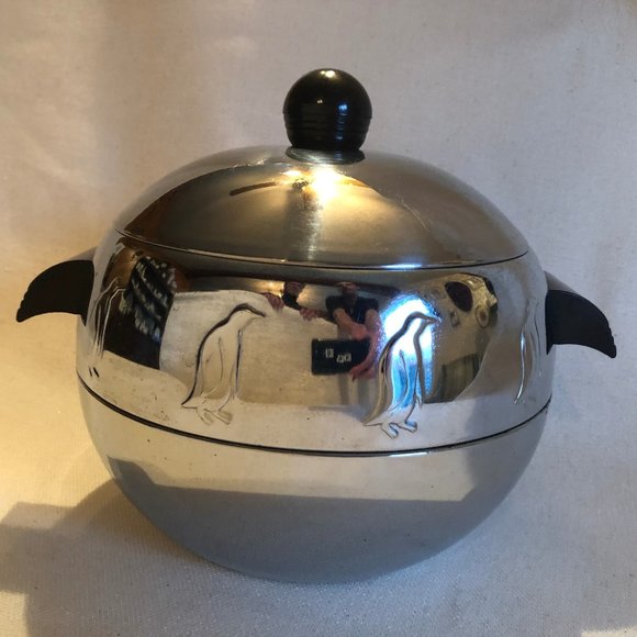 Chrome Ice Bucket Vintage West Bent Penguin - Picture 2 of 4